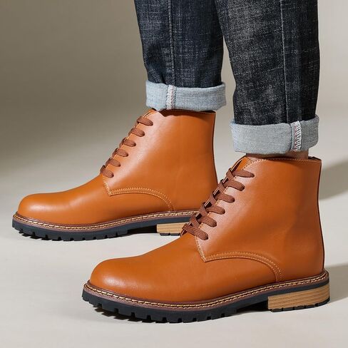 Men Leather Boots Plus Size High Top Oxford Dress Boots Leather Chukka Ankle Boot Business Shoes for Men in Saudi Arabia
