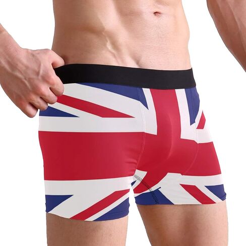 Use4 Union Jack British Flag Men's Underwear Regular Leg Boxer Brief in Saudi Arabia