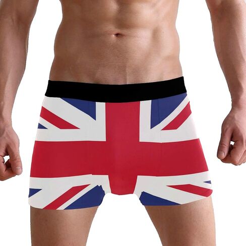 Use4 Union Jack British Flag Men's Underwear Regular Leg Boxer Brief in Saudi Arabia
