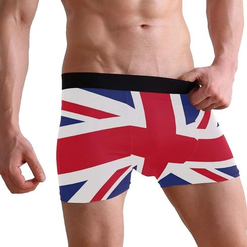 Use4 Union Jack British Flag Men's Underwear Regular Leg Boxer Brief in Saudi Arabia