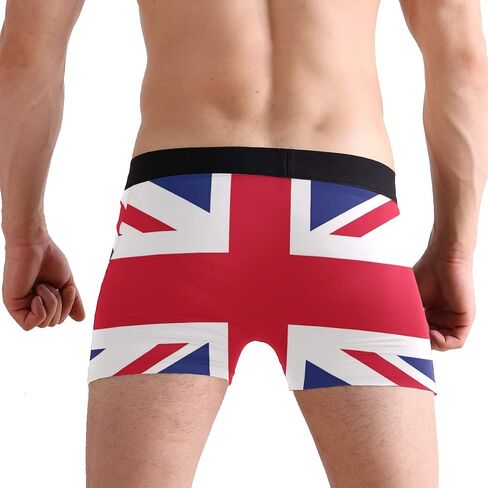 Use4 Union Jack British Flag Men's Underwear Regular Leg Boxer Brief in Saudi Arabia