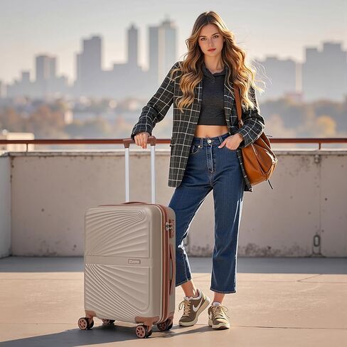 Luggage Sets 3 Piece, Suitcases with Wheels, ABS Hard Case Luggage with TSA Lock Spinner Wheels, Carry On Luggage Set (20inch) in Kuwait