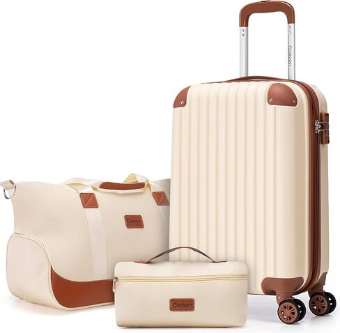 Carry On Luggage مجموعات 3 قطع ، 20 بوصة الأمتعة 22x14x9 طيران معتمدة مع عجلات وقفل TSA ، ABS حقيبة سفر Hardshell خفيفة الوزن مع حقيبة سفر كيس القماش الخشن للرجال نساء in Kuwait
