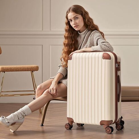 Carry On Luggage مجموعات 3 قطع ، 20 بوصة الأمتعة 22x14x9 طيران معتمدة مع عجلات وقفل TSA ، ABS حقيبة سفر Hardshell خفيفة الوزن مع حقيبة سفر كيس القماش الخشن للرجال نساء in Kuwait