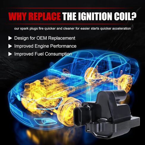 Square Ignition Coil Pack Compatible with Chevrolet GMC Cadillac Camaro Corvette Express Impala CTS Rainier Avalanche Silverado Suburban Savana V8 Replacement for UF413 12611424 12570616 Set of 8 in Kuwait