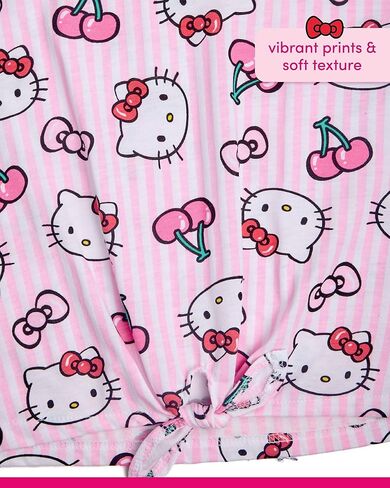 Hello Kitty Girls' T-Shirt - Short Sleeve Hello Kitty Graphic T Shirts for Girls (4-12), Size 8-10, Pink Hello Kitty Apples in Kuwait
