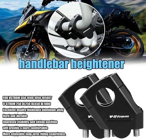 FOR VSTROM 650 1000 1050 1050XT/250 DL250 DL650 DL1000 22mm 28mm Motorcycle Handlebar Raiser Handlebar Clamp Lifter Off-road Motorcycle Height Clamp Accessories (28 black) in Saudi Arabia