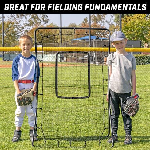 GoSports 6 ft x 3.5 ft Baseball & Softball Pitching and Fielding Rebounder Trainer - Adjustable Angle Pitch Back Return Net - Practice Grounders, Pop Flies, Line Drives in Saudi Arabia