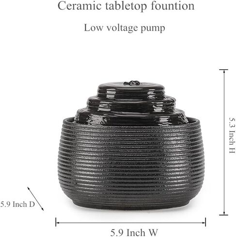 Ceramic Tabletop Fountain Water Feature for Indoor and Home Decoration Table Desk Office Patio(White A157) in Kuwait