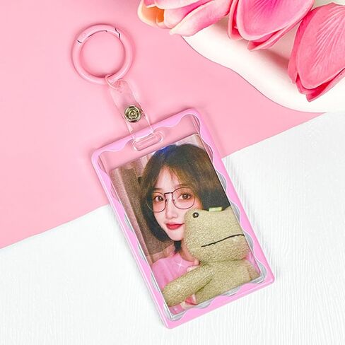 Card Display Holder Keychain Acrylic Protecting and Organizing Your Important Cards Transparent Designs for Students in Kuwait