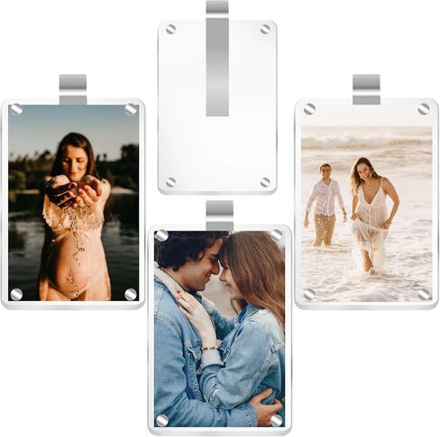 Car Sun Visor Photo Holder, 4 Pack Universal Magnetic Car Visor Clip, Personalized Picture Frame for Cars, Photo car visor clip in Saudi Arabia