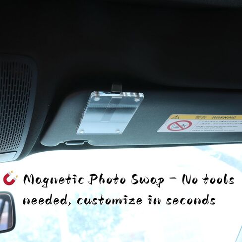 Car Sun Visor Photo Holder, 4 Pack Universal Magnetic Car Visor Clip, Personalized Picture Frame for Cars, Photo car visor clip in Saudi Arabia