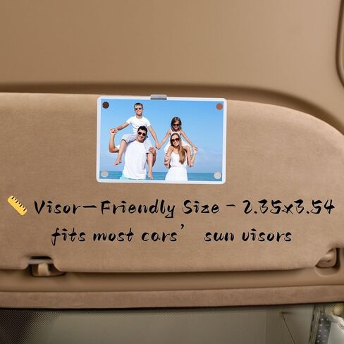 Car Sun Visor Photo Holder, 4 Pack Universal Magnetic Car Visor Clip, Personalized Picture Frame for Cars, Photo car visor clip in Saudi Arabia