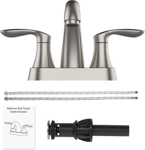 Bathroom Sink Faucet, Faucet for Bathroom Sink, Widespread ORB Bathroom Faucet 3 Hole with Stainless Steel Pop Up Drain and cUPC Lead-Free Hose-(Oil Rubbed Bronze) in Saudi Arabia