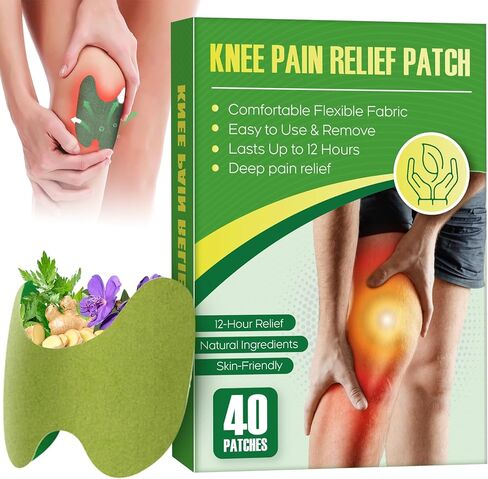 Knee Pain Relief Patches, 40 Pain Relief Patches, Natural Wormwood Extract Patches for Knees, Fast Relief for Knee, Joint and Muscle Pain, 12 Hour Long Lasting Relief Pains in Saudi Arabia