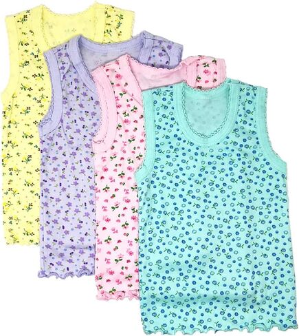 I & S Girl's 4 Pack Olcyfeless Tank Tops Loft Cotton Lundershirts in Kuwait