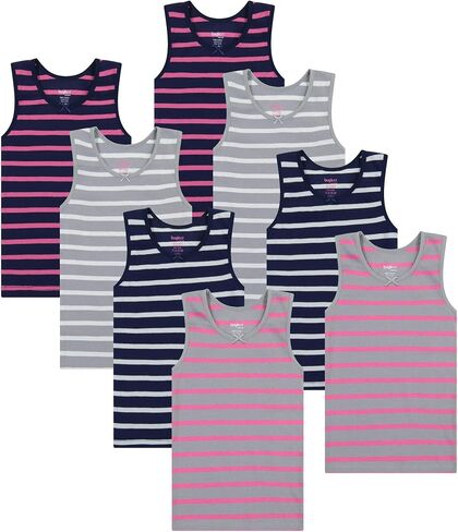 Buyless Fashion Girls Tank Tops - Sleeveless Cami Tanks Cotton Undershirts for Dance Gymnastics, Kids & Toddler Size (8 Pack) in Saudi Arabia