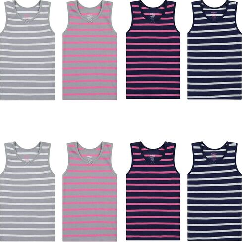 Buyless Fashion Girls Tank Tops - Sleeveless Cami Tanks Cotton Undershirts for Dance Gymnastics, Kids & Toddler Size (8 Pack) in Saudi Arabia