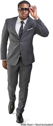 Slim Fit Men Suit Micro Textured Weave 2 Button Notch Collar AZAR 11812 in Saudi Arabia