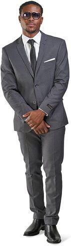 Slim Fit Men Suit Micro Textured Weave 2 Button Notch Collar AZAR 11812 in Saudi Arabia