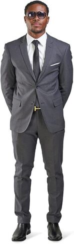 Slim Fit Men Suit Micro Textured Weave 2 Button Notch Collar AZAR 11812 in Saudi Arabia