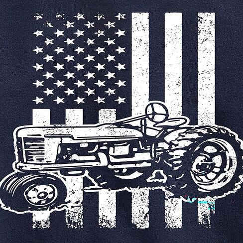 Instant Message - Tractor American Flag - Toddler & Youth Crewneck Fleece Sweatshirt in Saudi Arabia