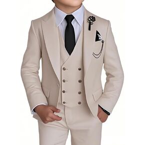 Boy's 4 Piece Suit Slim Fit Suit One Button Formal Wedding Suits Prom Dress Suit with Tie in Saudi Arabia