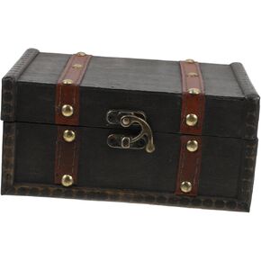 Wooden Storage Box with Lid Vintage Rectangular Keepsake Chest Multifunctional Organizer for Jewelry Trinkets and Documents Wood Construction for Classroom and Home in Kuwait