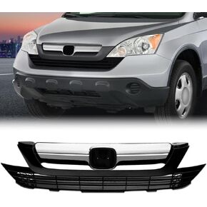 PIT66 Front Bumper Hood Grille Guards + 2Pcs Eye Lid, Compatible with 2016-2018 Honda Civic 10th GEN OE Factory Style ABS Plastic Grill 68431JA00A in Kuwait