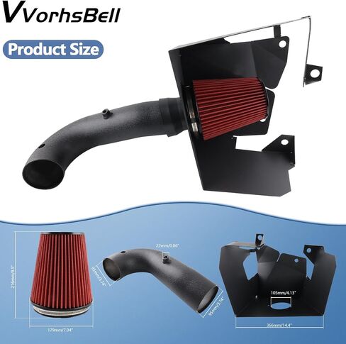 Cold Air Intake Kit Compatible with 2013-2019 RAM 1500/Classic 3.6L V6, High Performance Aluminum Intake System with Red Filter & Heat Shield, Horsepower & Torque Upgrade in Saudi Arabia