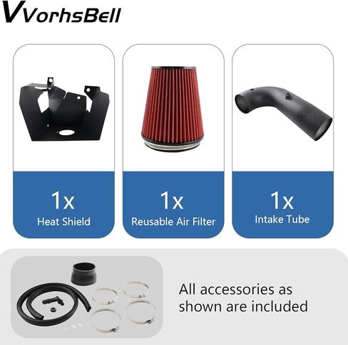 Cold Air Intake Kit Compatible with 2013-2019 RAM 1500/Classic 3.6L V6, High Performance Aluminum Intake System with Red Filter & Heat Shield, Horsepower & Torque Upgrade in Saudi Arabia