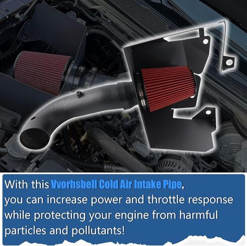 Cold Air Intake Kit Compatible with 2013-2019 RAM 1500/Classic 3.6L V6, High Performance Aluminum Intake System with Red Filter & Heat Shield, Horsepower & Torque Upgrade in Saudi Arabia