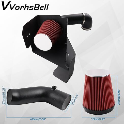 Cold Air Intake Kit Compatible with 2013-2019 RAM 1500/Classic 3.6L V6, High Performance Aluminum Intake System with Red Filter & Heat Shield, Horsepower & Torque Upgrade in Saudi Arabia