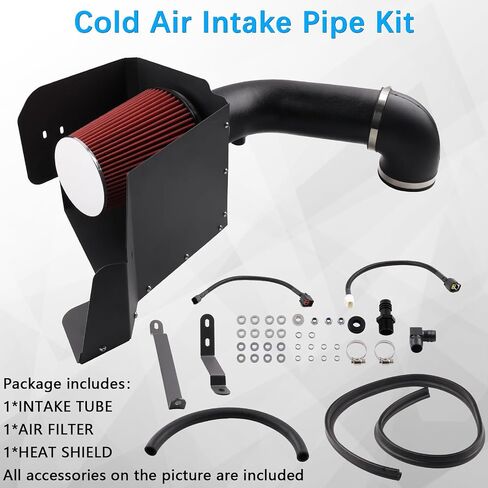 Cold Air Intake Kit Compatible with 2013-2019 RAM 1500/Classic 3.6L V6, High Performance Aluminum Intake System with Red Filter & Heat Shield, Horsepower & Torque Upgrade in Saudi Arabia