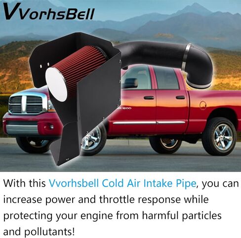 Cold Air Intake Kit Compatible with 2013-2019 RAM 1500/Classic 3.6L V6, High Performance Aluminum Intake System with Red Filter & Heat Shield, Horsepower & Torque Upgrade in Saudi Arabia
