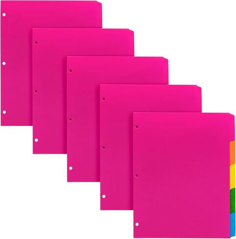 Pukka Pad 5 Part Dividers - 5 Packs of 5 Tab Set, 3-Ring Binder Compatible, 8 1/2 x 11 Inches - Pastel Colors in Kuwait