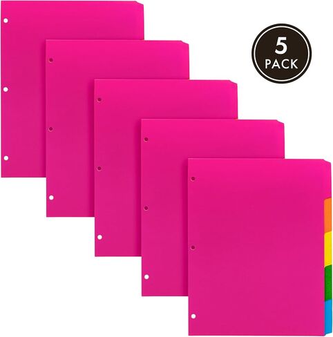 Pukka Pad 5 Part Dividers - 5 Packs of 5 Tab Set, 3-Ring Binder Compatible, 8 1/2 x 11 Inches - Pastel Colors in Kuwait