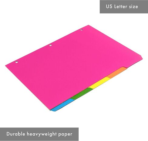 Pukka Pad 5 Part Dividers - 5 Packs of 5 Tab Set, 3-Ring Binder Compatible, 8 1/2 x 11 Inches - Pastel Colors in Kuwait