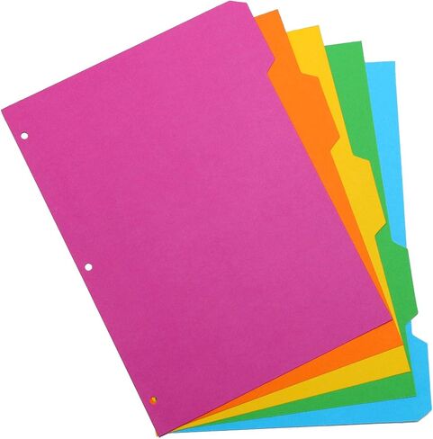 Pukka Pad 5 Part Dividers - 5 Packs of 5 Tab Set, 3-Ring Binder Compatible, 8 1/2 x 11 Inches - Pastel Colors in Kuwait