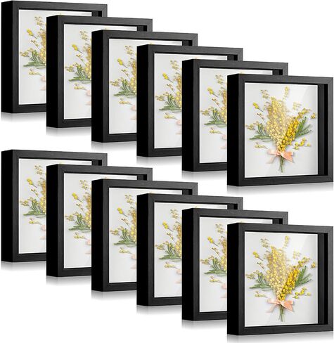 TUANSE 12 PCS الظل مربع العرض الكثافة العلبة العلبة البلاستيكية مربع الظل مربع الصورة للصور باقات الزفاف الزفاف التذكارات التذكارات التخرج التخرج كائن الفراشة الجدران الطاولة (5 × 7 بوصة ، أبيض) in Saudi Arabia