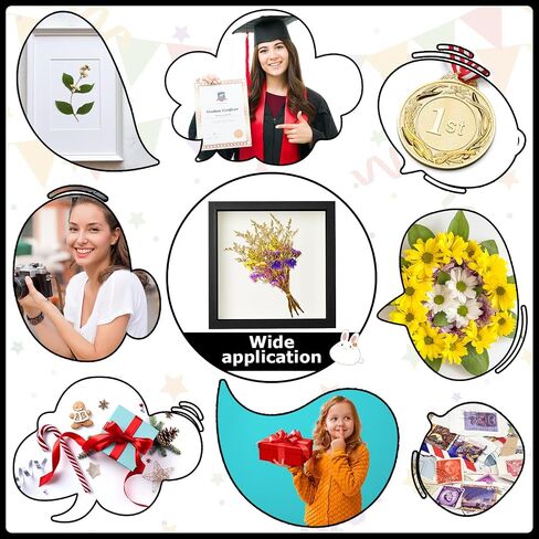 TUANSE 12 PCS الظل مربع العرض الكثافة العلبة العلبة البلاستيكية مربع الظل مربع الصورة للصور باقات الزفاف الزفاف التذكارات التذكارات التخرج التخرج كائن الفراشة الجدران الطاولة (5 × 7 بوصة ، أبيض) in Saudi Arabia