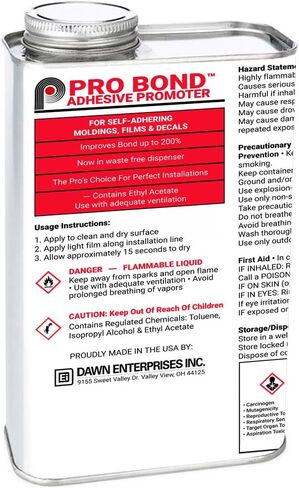 Pro Bond Adhesive Promoter for Vinyl, Wraps, Window Tint, Automotive Molding - 16 oz Can in Kuwait