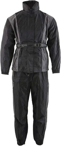 NexGen SH222503 Women's Motorcycle-Outdoors Black and Grey Hooded Water Proof Rain Suit - Medium in Saudi Arabia