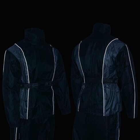 NexGen SH222503 Women's Motorcycle-Outdoors Black and Grey Hooded Water Proof Rain Suit - Medium in Saudi Arabia