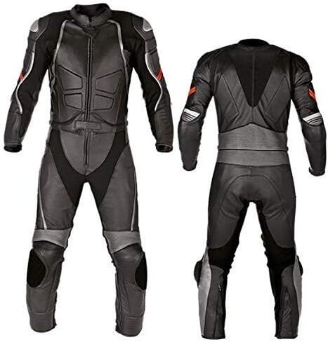 Motorcycle New Black Two piece Leather Track Racing Suit CE Approved Protection (MEDIUM) in Saudi Arabia