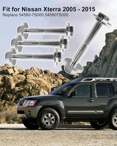 4 PCS عمود أمامي خلفي أسفل الذراع تحديد ذراع محاذاة البراغي المتوافقة مع نيسان Xterra 2005-2015 Pathfinder 2005-2012 Frontier 2005-2021 Armada 2012-2015 استبدال 54580-7S000 545807S000 in Saudi Arabia