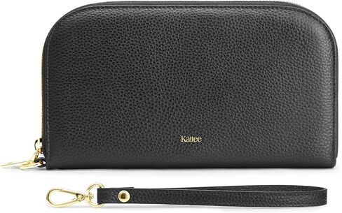 Kattee RFID Wallet Women ، محافظ معصم من الجلد للنساء ، حامل بطاقة Slim Clutch مع حزام معصم قابل للإزالة in Saudi Arabia