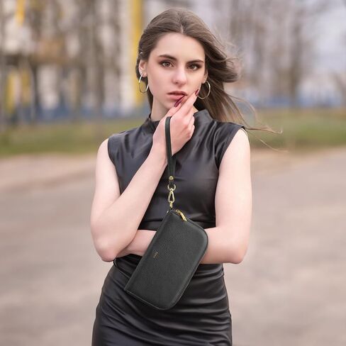 Kattee RFID Wallet Women ، محافظ معصم من الجلد للنساء ، حامل بطاقة Slim Clutch مع حزام معصم قابل للإزالة in Saudi Arabia