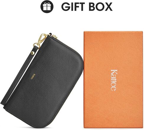 Kattee RFID Wallet Women ، محافظ معصم من الجلد للنساء ، حامل بطاقة Slim Clutch مع حزام معصم قابل للإزالة in Saudi Arabia
