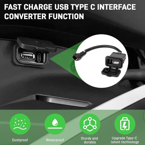 شحنة سريعة للدراجة النارية ، محول واجهة نقل USB Type-C ، شاحن سريع 3.0 شاحن لـ CFMOTO 450SR 450NK 450SR-S 800NK NK800 250SR SR250 300SS SPORT in Kuwait